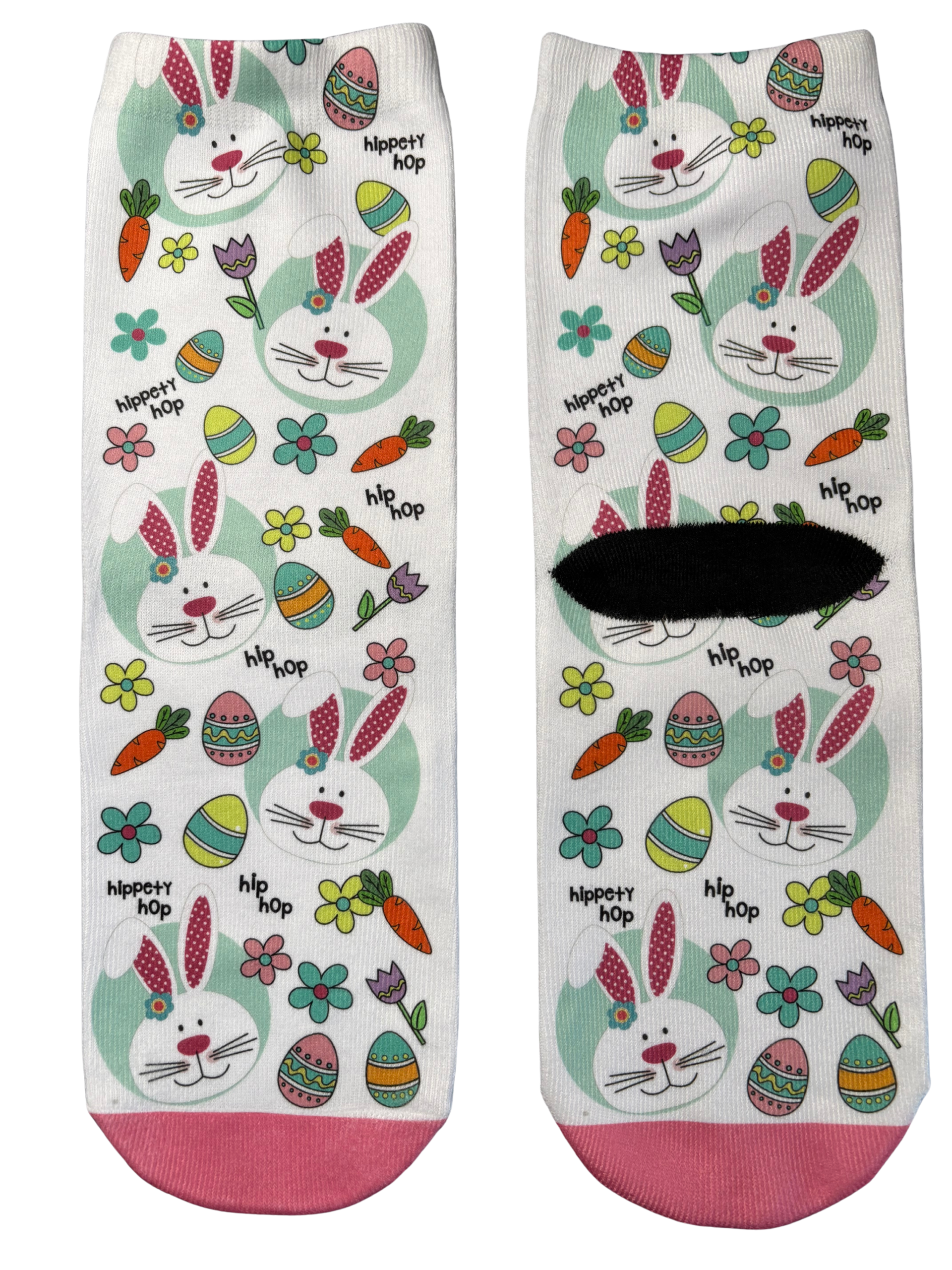 Easter Bunny Pink Crew Sock - Adult