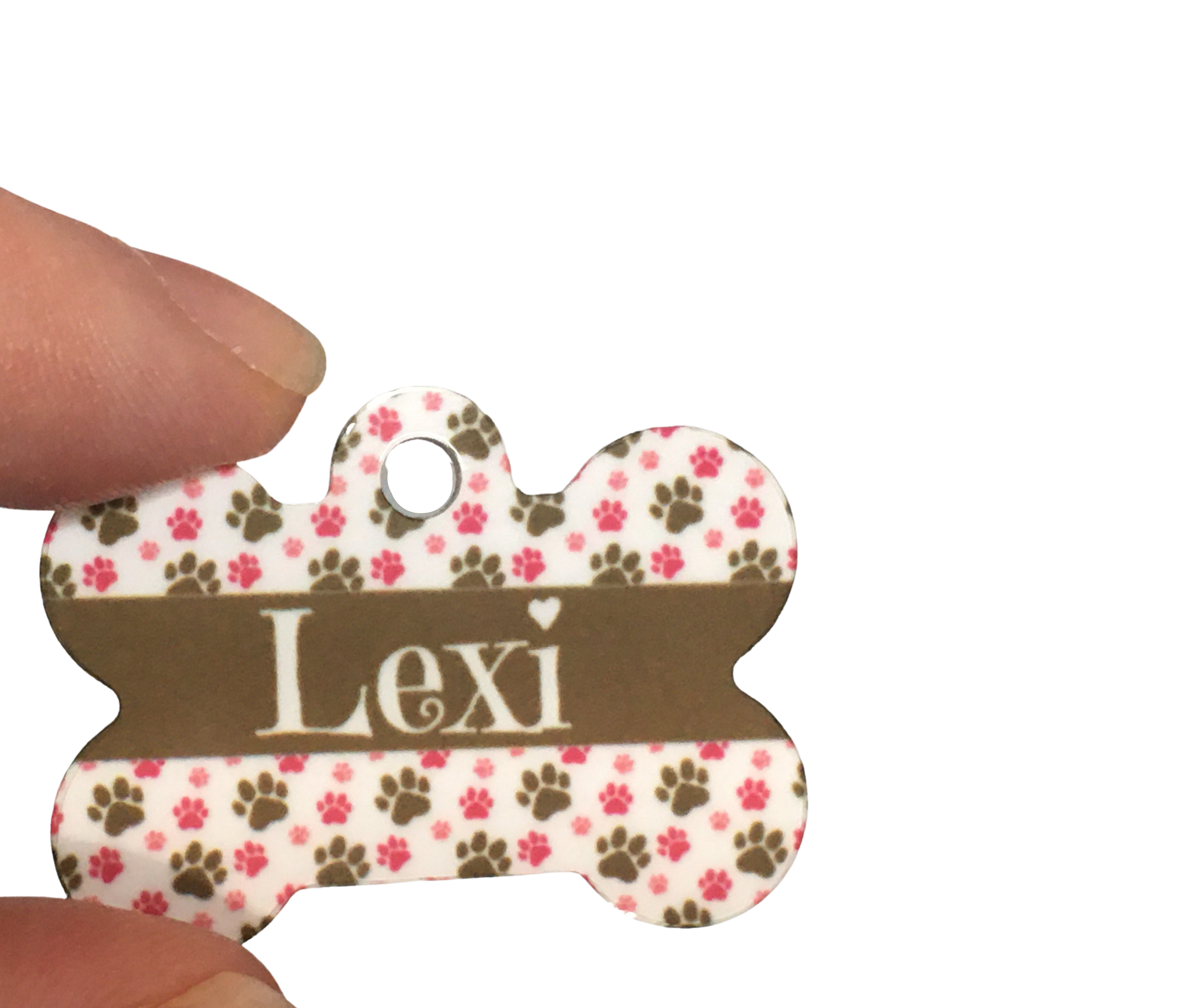 Pet Tag - Pink and Brown