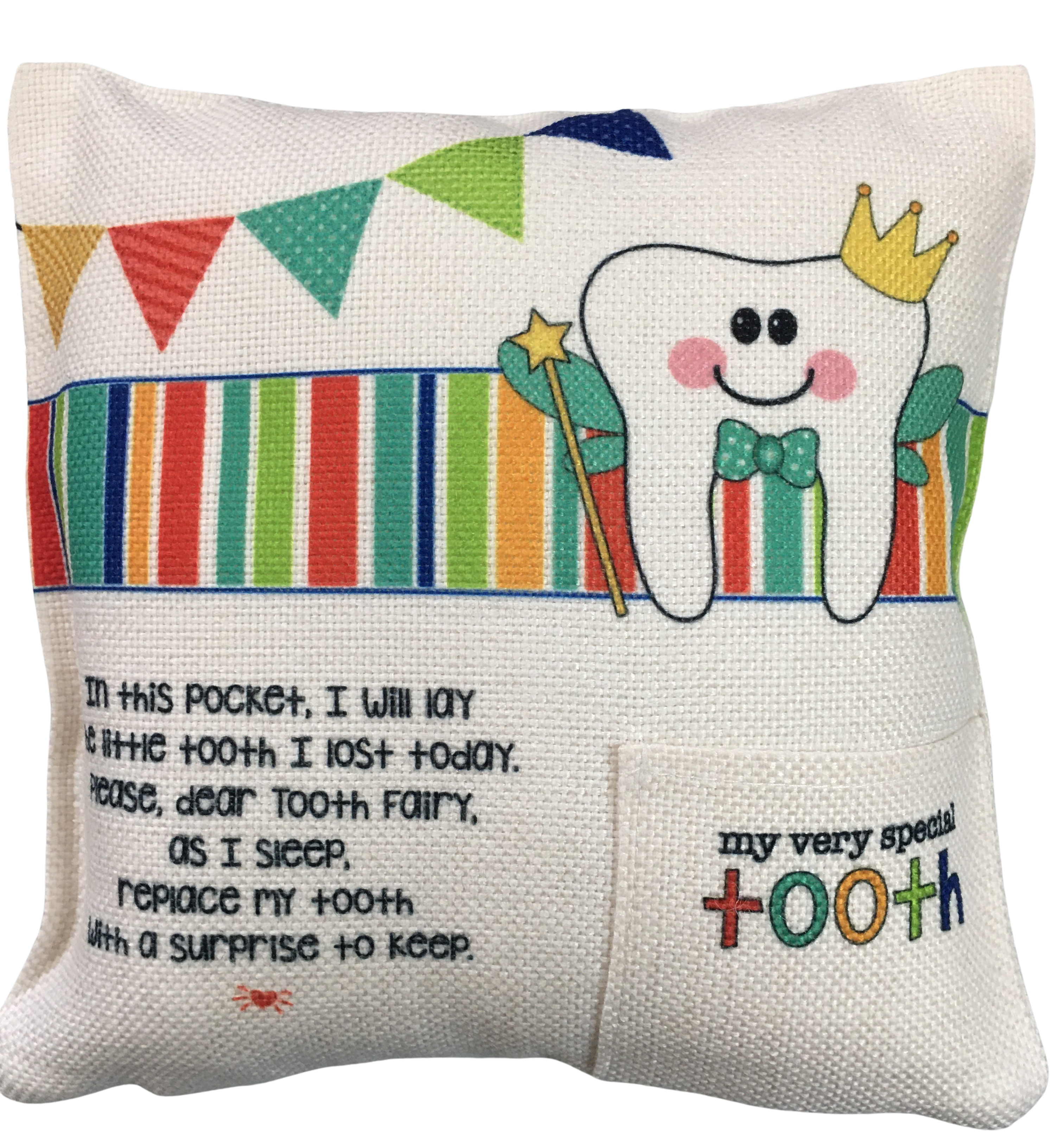 My Tooth Fairy Details about   C&F Home 6" x 6" Saying Pillow w/Pocket 