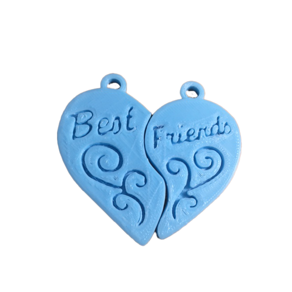 Best Friend Heart Charms