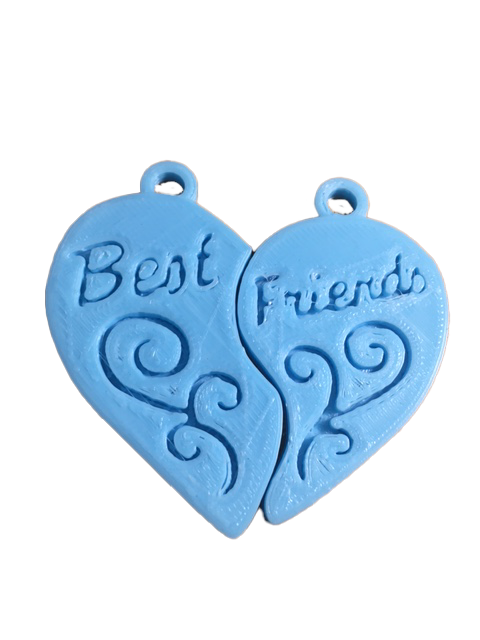 Best Friend Heart Charms
