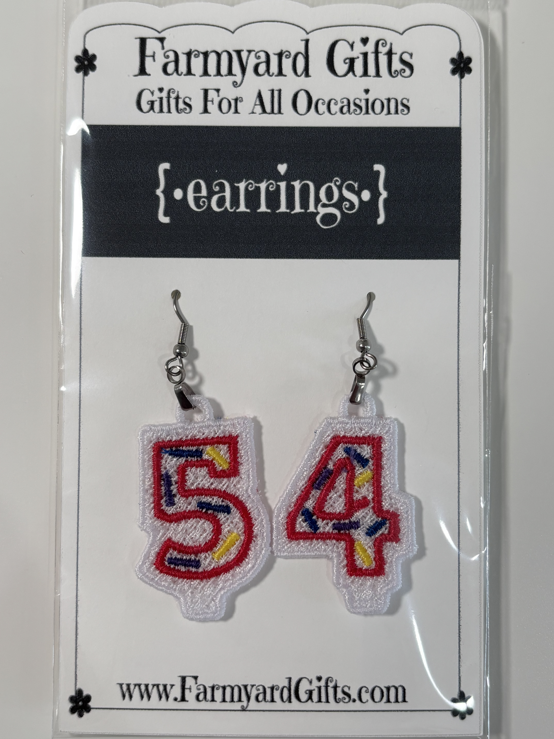 Embroidered Birthday Candle Earrings