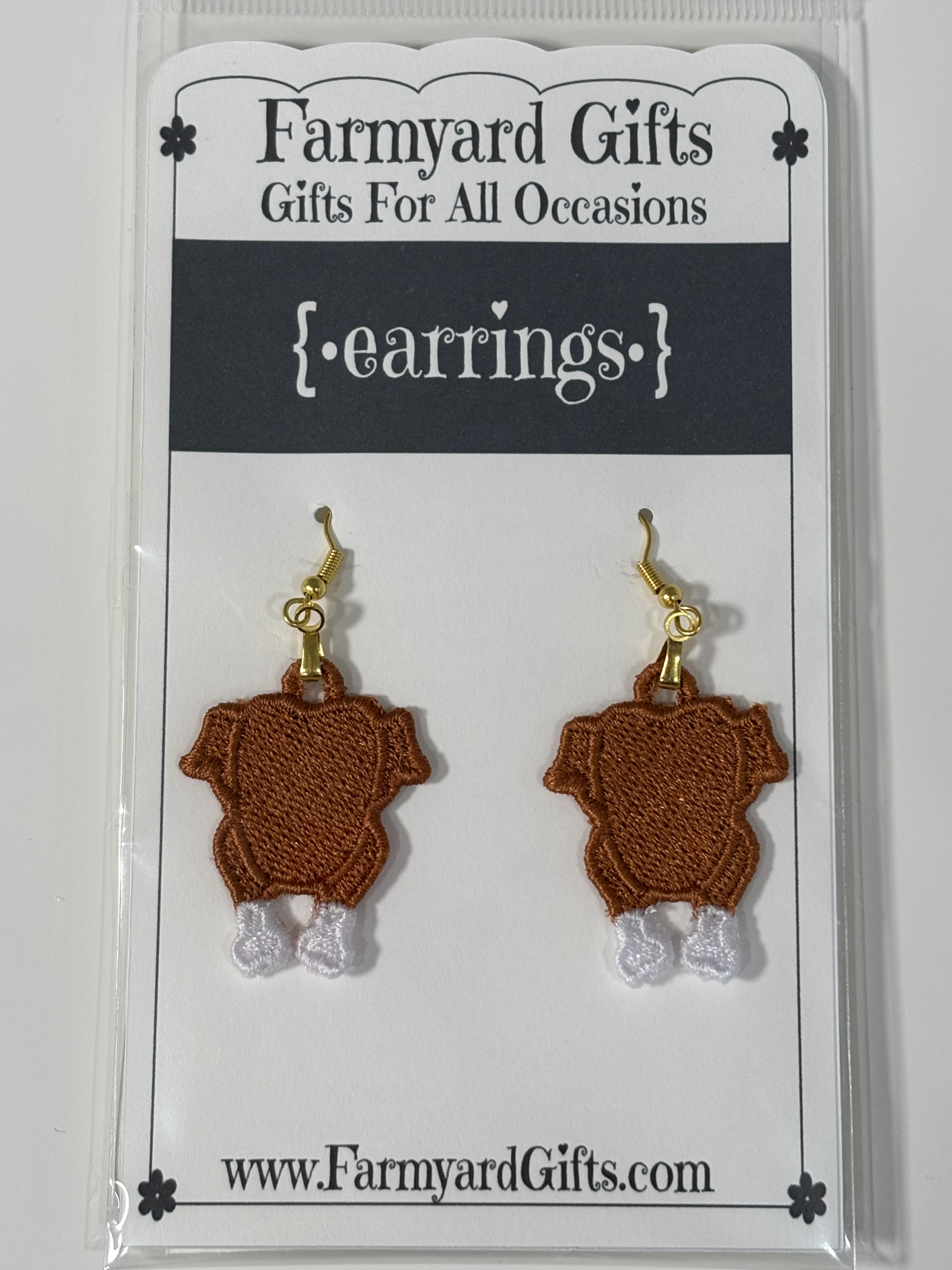 Embroidered Turkey Earrings