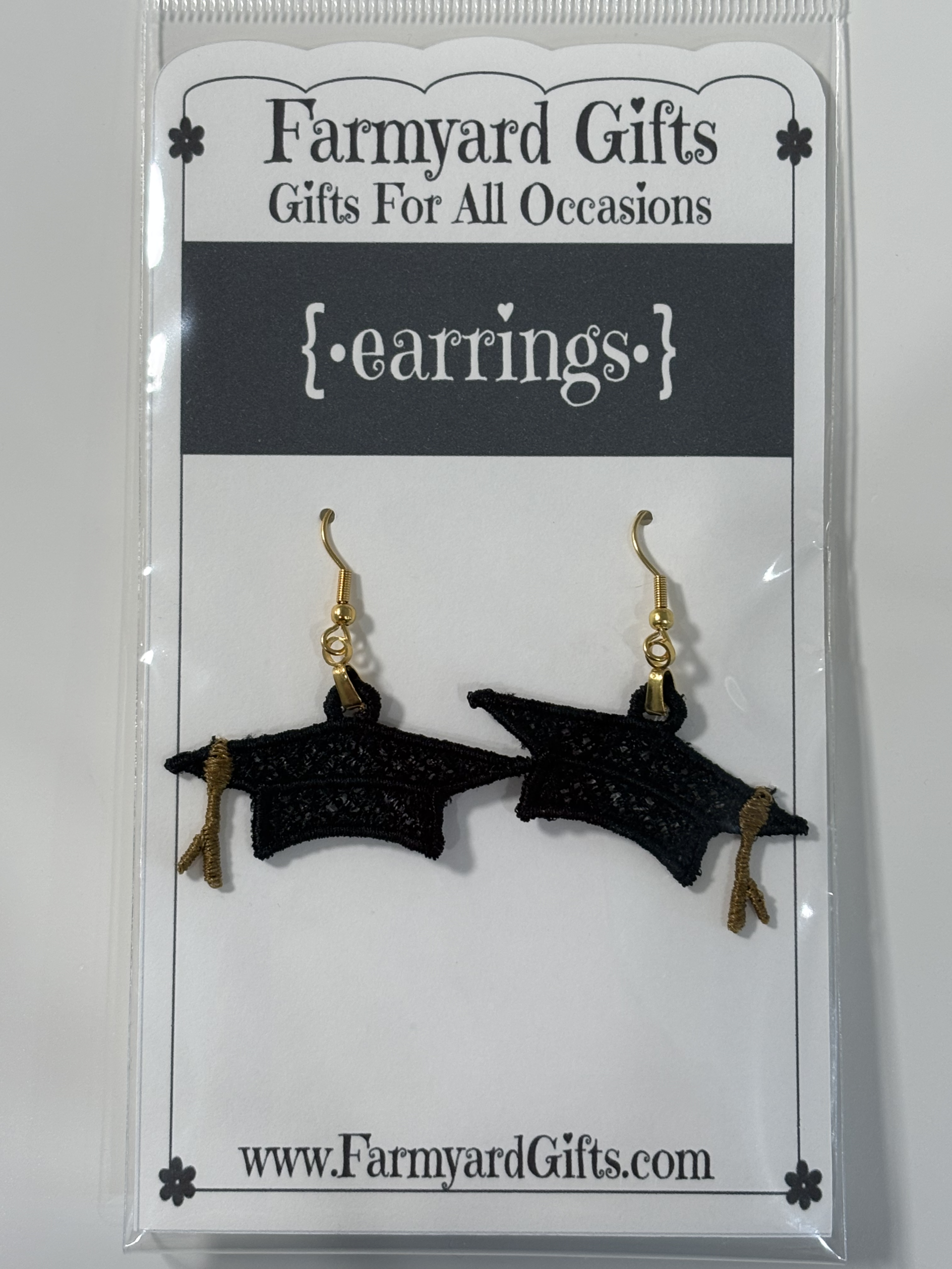 Embroidered Graduation Cap Earrings