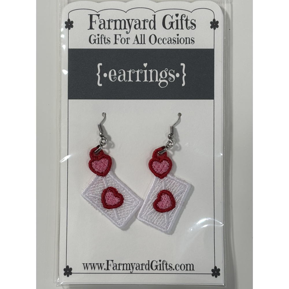 Embroidered Love Letters Earrings