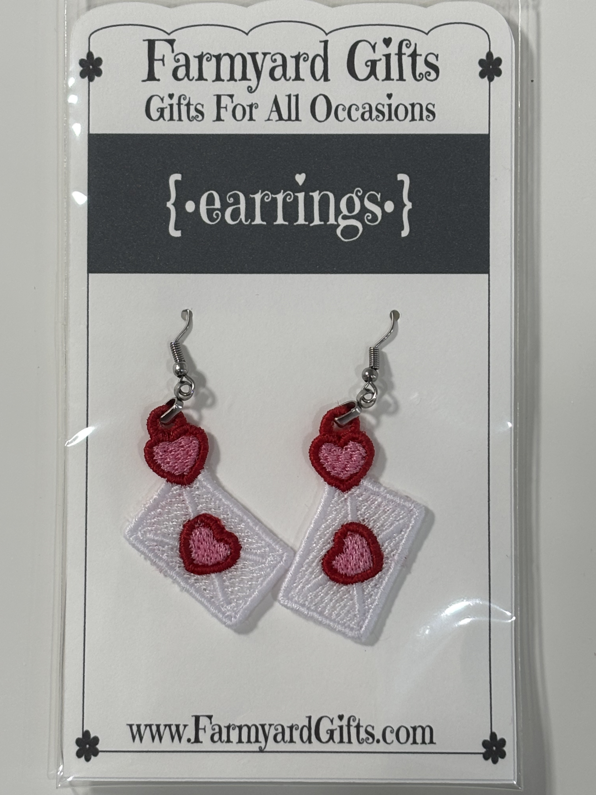 Embroidered Love Letters Earrings