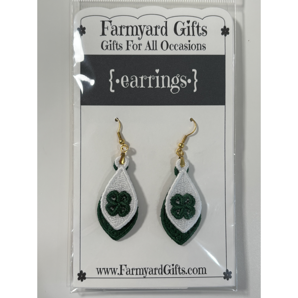 Embroidered St. Patrick's Day Clover Earrings