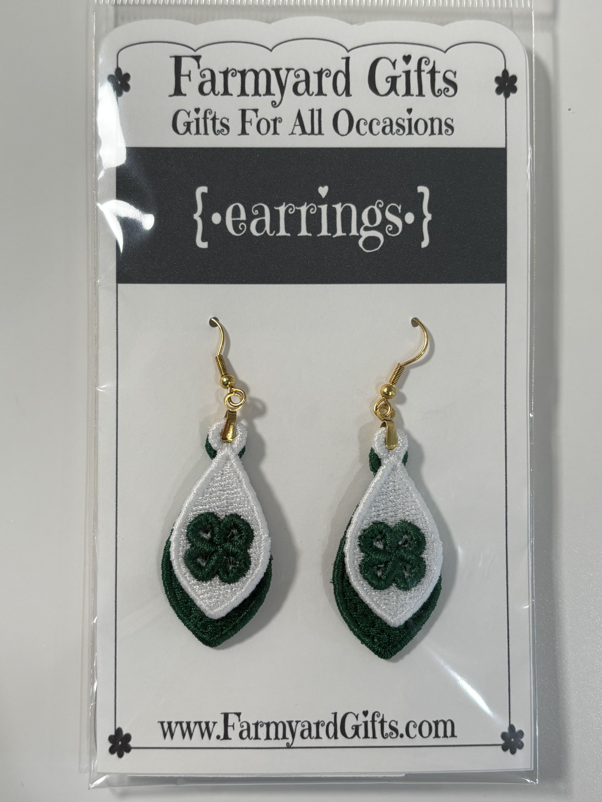 Embroidered St. Patrick's Day Clover Earrings