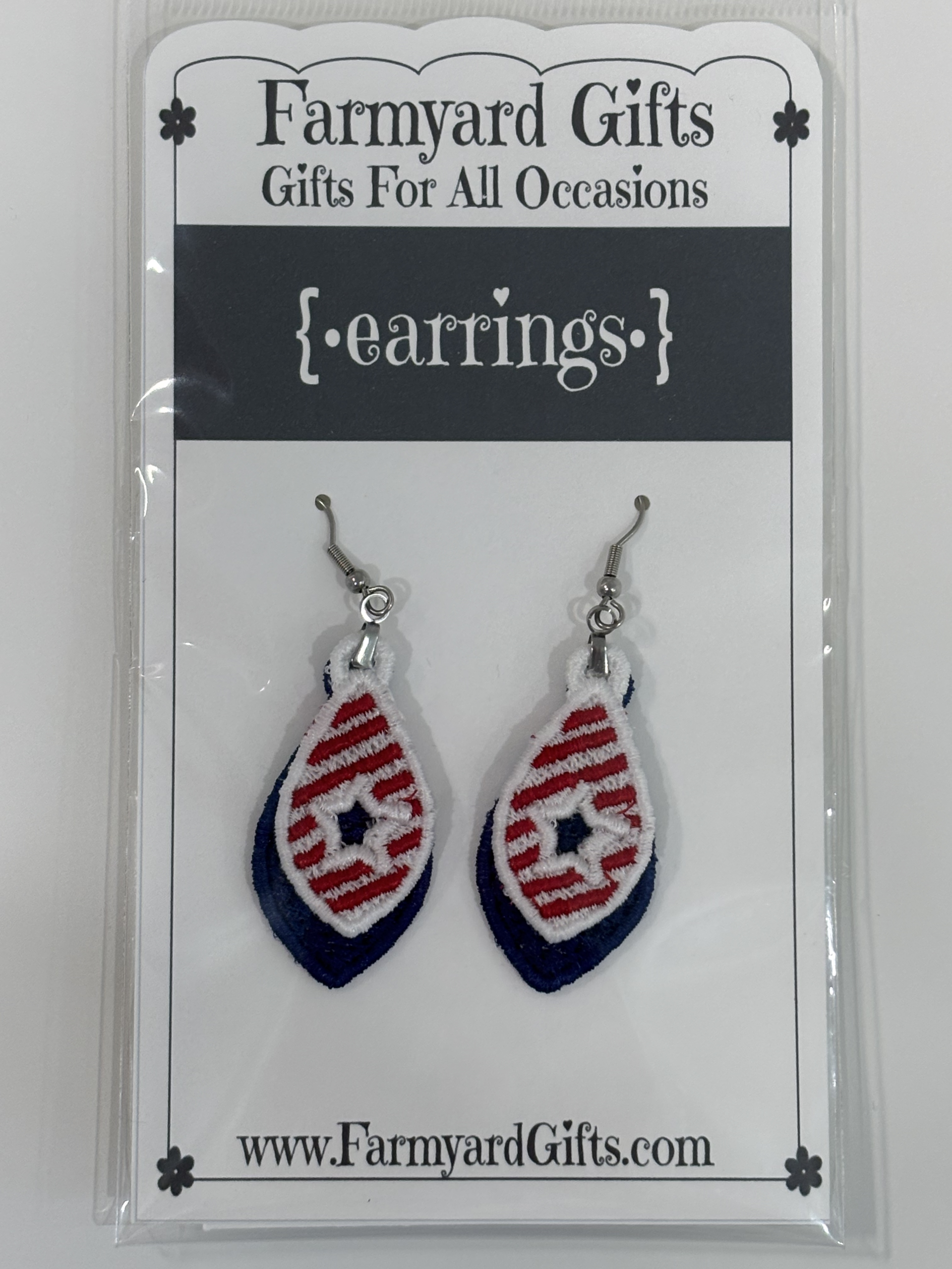 Embroidered Patriotic Earrings